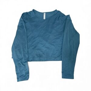 Athleta Long Sleeve Crop Top Women’s Small Teal Blue Athleisure